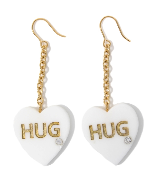 one after another NICE CLAUP（ワンアフターアナザーナイスクラップ）の「【ナイスクラップ】HUGピアス（ピアス（両耳用）・レディース・ホワイト/ブラック/パープル・FREE）」の2枚目の写真