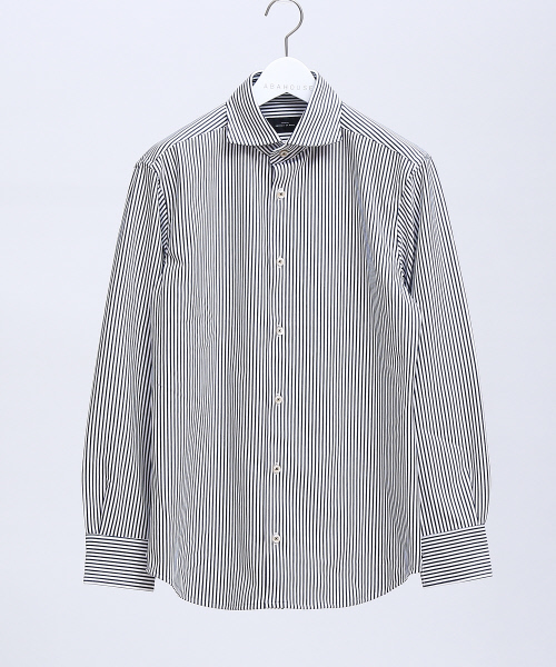 ABAHOUSE(アバハウス)の「【Recency of Mine】36Gコンパクトモックロディ細ストライプシャツ(シャツ/ブラウス・メンズ・ネイビー/オフホワイト/カーキ・44/46/48)」の6枚目の写真