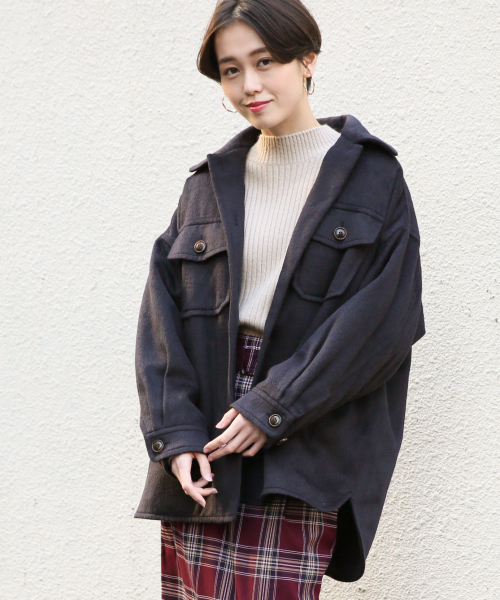 LOWRYS FARM（ローリーズファーム）の「シャギーＣＰＯジャケット　821721（その他アウター・レディース・グレー/ベージュ/ネイビー・FREE）」の3枚目の写真