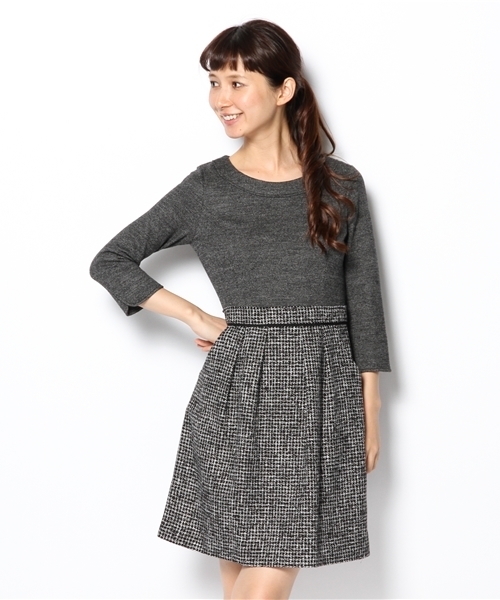 組曲 クミキョク の ウールナナコツイードワンピース ワンピース Wear