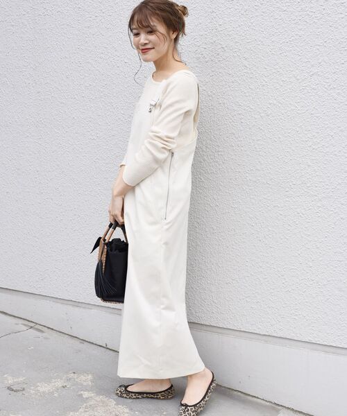 SHIPS（シップス）の「〈手洗い可能〉ジャンパースカート◇（ジャンパースカート・レディース・オフホワイト/ネイビー・ONE SIZE）」の3枚目の写真