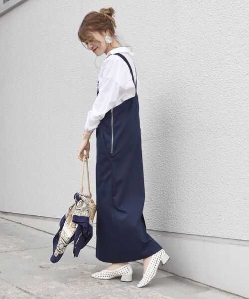 SHIPS（シップス）の「〈手洗い可能〉ジャンパースカート◇（ジャンパースカート・レディース・オフホワイト/ネイビー・ONE SIZE）」の6枚目の写真