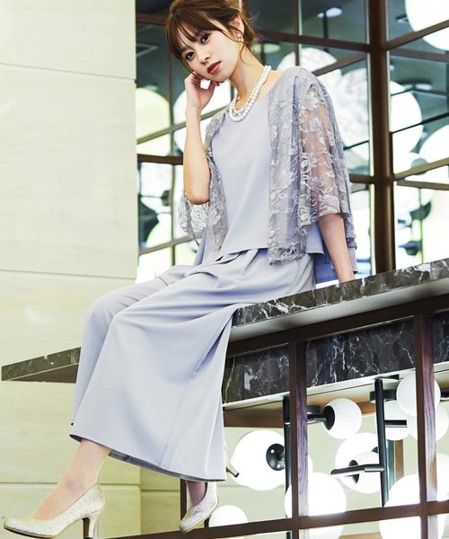 Fashion Letter（ファッションレター）の「セットアップ結婚式パンツドレス（パンツドレス・レディース・ブラック/ネイビー/グレー/ボルドー・M）」の3枚目の写真