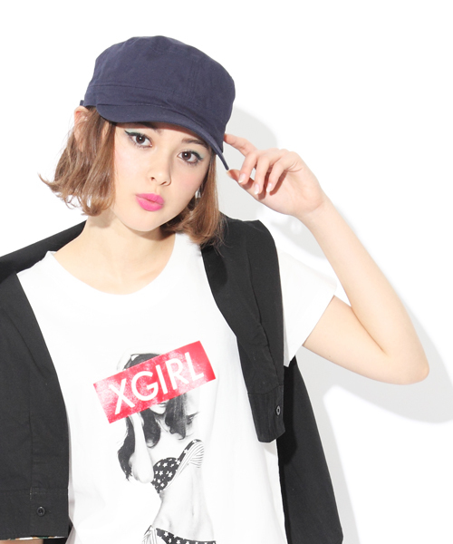 X-girl（エックスガール）の「BASIC WORK CAP（キャップ・レディース・ブラック/オリーブ/ネイビー/ライトブルー・ONE SIZE）」の12枚目の写真