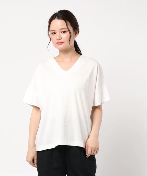 AMERICAN HOLIC(アメリカンホリック)の「両Vネックボックスプルオーバー*(Tシャツ/カットソー・レディース・オフホワイト/キャメル/ブラック/グリーン/パープル・M/L)」の22枚目の写真