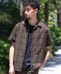 EDIFICE | マルチパターン チェック オープンカラー シャツ(シャツ/ブラウス)