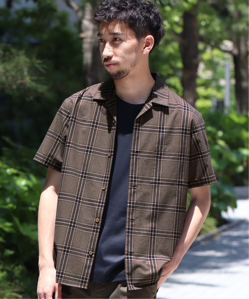 EDIFICE（エディフィス）の「マルチパターン チェック オープンカラー シャツ（シャツ/ブラウス・メンズ・ブラウン/ネイビー/チャコールグレー・LARGE/SMALL/MEDIUM/X-LARGE）」の3枚目の写真