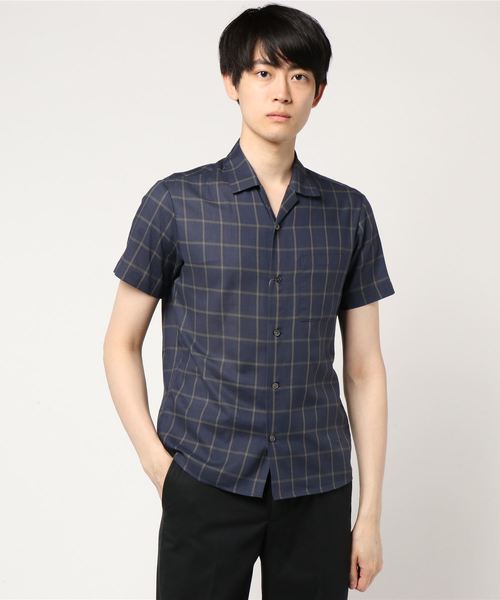 EDIFICE（エディフィス）の「マルチパターン チェック オープンカラー シャツ（シャツ/ブラウス・メンズ・ブラウン/ネイビー/チャコールグレー・LARGE/SMALL/MEDIUM/X-LARGE）」の7枚目の写真