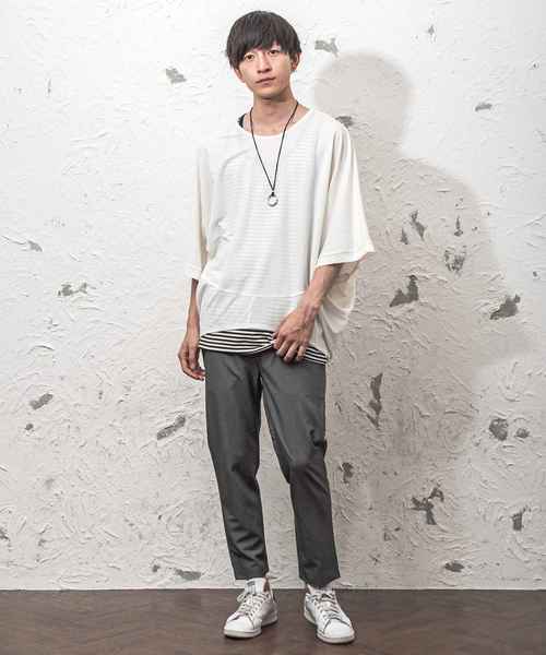 MinoriTY(マイノリティ)の「ドルマンワードドレープTシャツ(Tシャツ/カットソー・メンズ・ホワイト/ブラック/グレー/テラコッタ・FREE)」の16枚目の写真