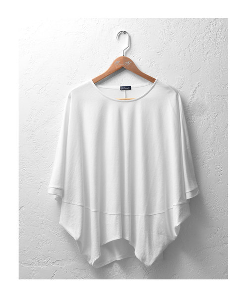 MinoriTY(マイノリティ)の「ドルマンワードドレープTシャツ(Tシャツ/カットソー・メンズ・ホワイト/ブラック/グレー/テラコッタ・FREE)」の15枚目の写真