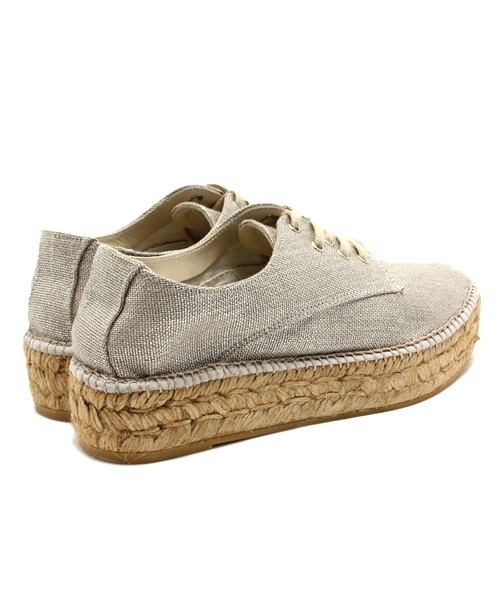 NANO universe（ナノユニバース）の「GAIMO/レースアップ厚底エスパ（サンダル・レディース・シャンパン・36/37/38）」の3枚目の写真