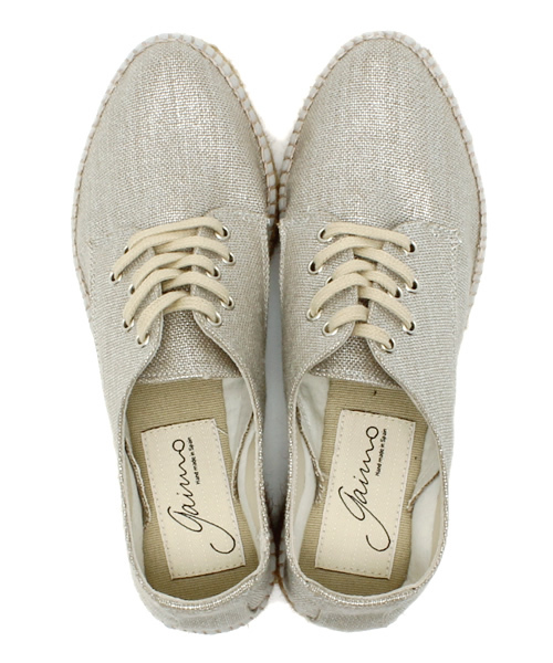 NANO universe（ナノユニバース）の「GAIMO/レースアップ厚底エスパ（サンダル・レディース・シャンパン・36/37/38）」の6枚目の写真