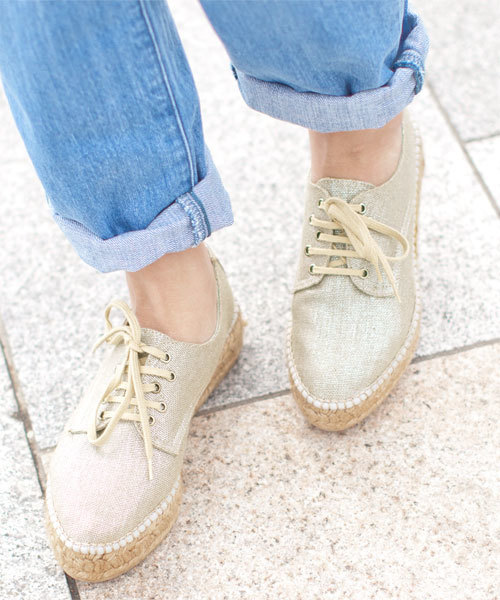 NANO universe（ナノユニバース）の「GAIMO/レースアップ厚底エスパ（サンダル・レディース・シャンパン・36/37/38）」の10枚目の写真