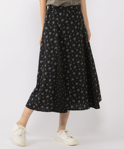 Petit Honfleur（プチオンフルール）の「パッチワークスカート（スカート・レディース・ネイビー/ブラウン/ブラック・L size/M size）」の2枚目の写真