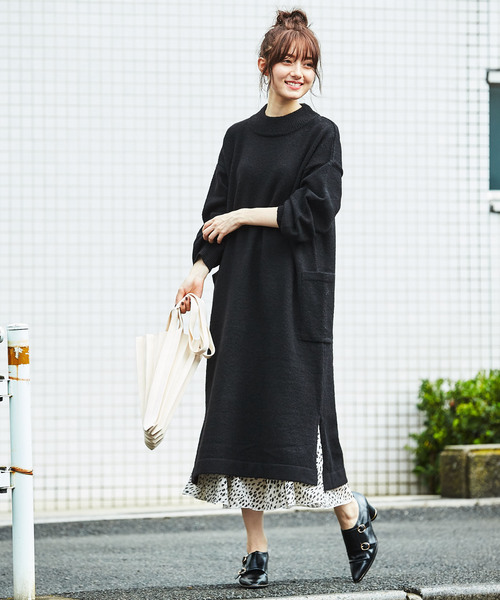 GeeRA(ジーラ)の「ボリュームスリーブスリットニットワンピ(ワンピース・レディース・ブラック/ピンク/グリーン・MEDIUM/LARGE/X-LARGE)」の18枚目の写真
