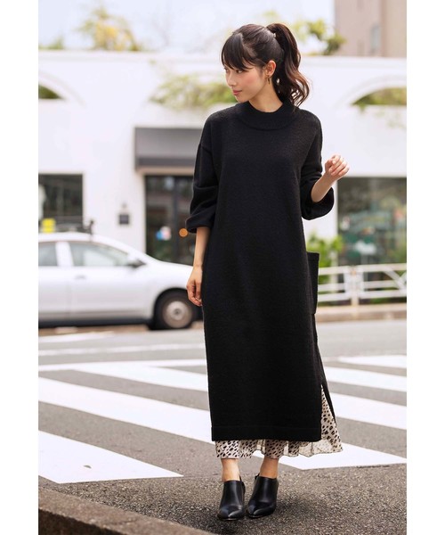 GeeRA(ジーラ)の「ボリュームスリーブスリットニットワンピ(ワンピース・レディース・ブラック/ピンク/グリーン・MEDIUM/LARGE/X-LARGE)」の19枚目の写真
