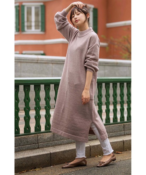 GeeRA(ジーラ)の「ボリュームスリーブスリットニットワンピ(ワンピース・レディース・ブラック/ピンク/グリーン・MEDIUM/LARGE/X-LARGE)」の16枚目の写真