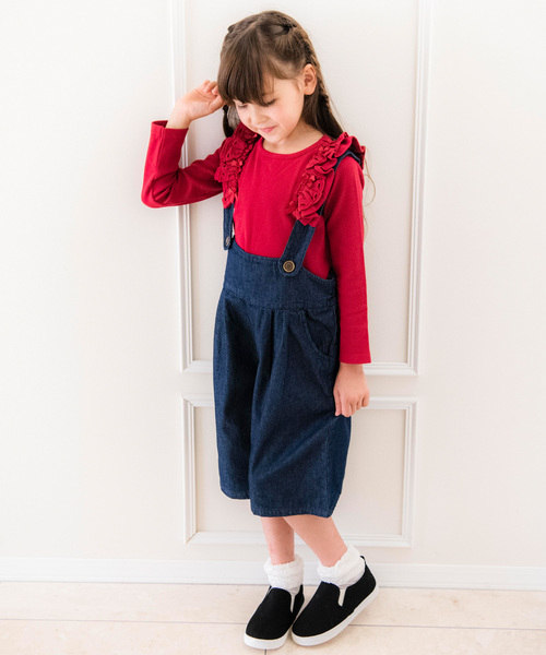 Catherine Cottage（キャサリンコテージ）の「肩フリルリブカットソー（Tシャツ/カットソー・キッズ・アイボリー/ピンク/ライラック/レッド/グレー/ネイビー/ブラック/グリーン・110/120/130/140/100/150）」の18枚目の写真