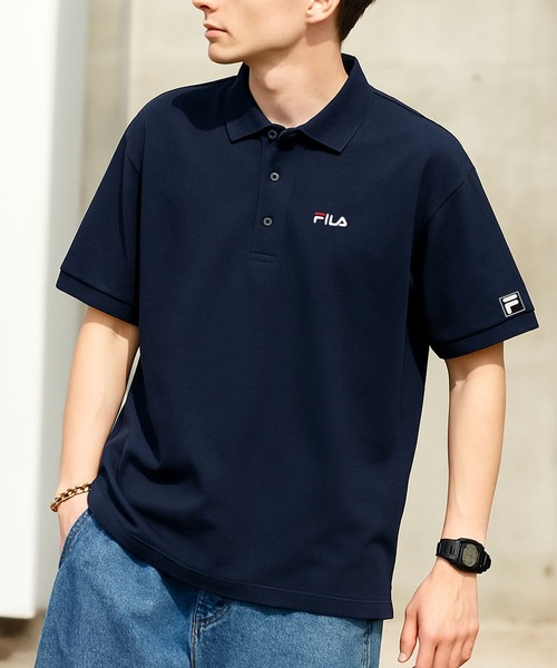 FILA（フィラ）の「【FILA/フィラ】WEB限定 別注 ワンポイント ロゴ刺繍 DRY 半袖ポロシャツ/抗菌防臭+吸汗速乾＋UVカット（ポロシャツ・メンズ・ブラック/ホワイト/シルバー/ネイビー/チャコール/ホワイト系その他2/ブラック系その他2/ブラック系その他/ホワイト系その他/ブルー系その他/グレー系1/ネイビー系1/ブラック系2/ホワイト系2/ブラック系1/ホワイト系1・M/L/LL/3L）」の14枚目の写真