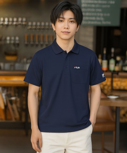 FILA(フィラ)の「【FILA/フィラ】WEB限定 別注 ワンポイント ロゴ刺繍 DRY 半袖ポロシャツ/抗菌防臭+吸汗速乾+UVカット(ポロシャツ・メンズ・ブラック/ホワイト/シルバー/ネイビー/チャコール/ホワイト系その他2/ブラック系その他2/ブラック系その他/ホワイト系その他/ブルー系その他/グレー系1/ネイビー系1/ブラック系2/ホワイト系2/ブラック系1/ホワイト系1/White/Navy/Black・M/L/LL/3L)」の17枚目の写真