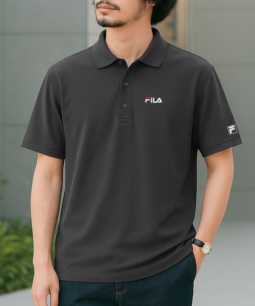 FILA（フィラ）の「【FILA/フィラ】WEB限定 別注 ワンポイント ロゴ刺繍 DRY 半袖ポロシャツ/抗菌防臭+吸汗速乾＋UVカット（ポロシャツ・メンズ・ブラック/ホワイト/シルバー/ネイビー/チャコール/ホワイト系その他2/ブラック系その他2/ブラック系その他/ホワイト系その他/ブルー系その他/グレー系1/ネイビー系1/ブラック系2/ホワイト系2/ブラック系1/ホワイト系1・M/L/LL/3L）」の11枚目の写真