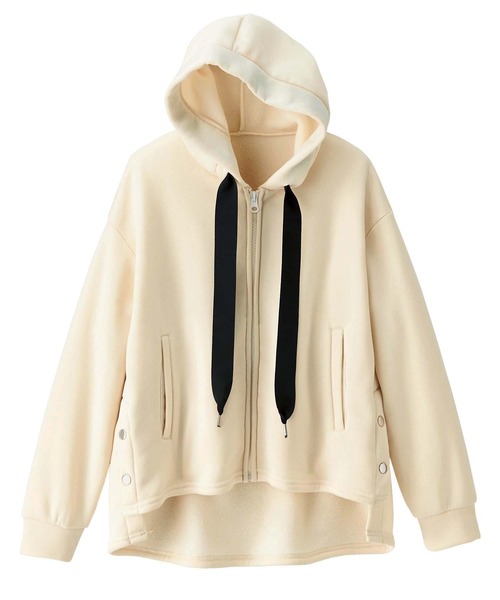 GeeRA(ジーラ)の「バックデザインパーカー(パーカー・レディース・ブラック/アイボリー・MEDIUM/X-LARGE/XX-LARGE/LARGE)」の8枚目の写真
