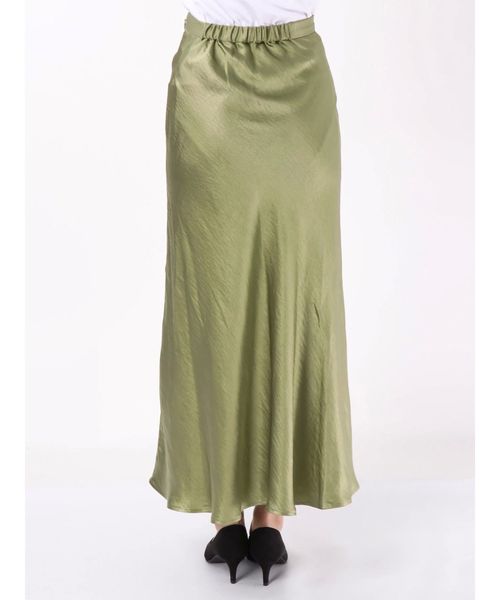 Ungrid(アングリッド)の「サテンフィットマキシスカート(スカート・レディース・ダークブラウン/ベージュ/グリーン・FREE)」の19枚目の写真