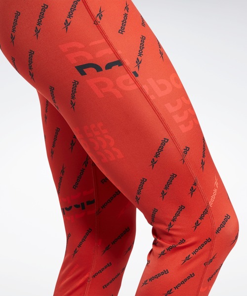 Reebok(リーボック)の「ワークアウト レディ オールオーバー プリント タイツ / Workout Ready Allover Print Tights(レギンス/スパッツ・レディース・ブラック/レッド・SMALL/MEDIUM/LARGE/X-LARGE/XX-SMALL)」の9枚目の写真
