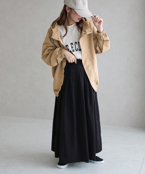 Social GIRL（ソーシャルガール）の「ラグランスリーブバックテールミリタリーオーバーサイズブルゾン（マウンテンパーカー・レディース・ブラック/ベージュ/カーキ/アイボリー/ホワイト×ブラウン/ブラック×ベージュ/モカ/ライトカーキ/ホワイト×グリーン・M）」の21枚目の写真