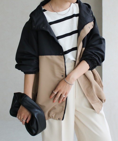 Social GIRL（ソーシャルガール）の「ラグランスリーブバックテールミリタリーオーバーサイズブルゾン（マウンテンパーカー・レディース・ブラック/ベージュ/カーキ/アイボリー/ホワイト×ブラウン/ブラック×ベージュ/モカ/ライトカーキ/ホワイト×グリーン・M）」の22枚目の写真