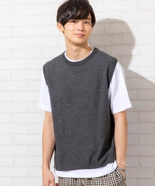 coen（コーエン）の「リネンミックスクルーネックベスト（ベスト・メンズ・ブラック/ベージュ・LARGE/SMALL/MEDIUM）」の9枚目の写真