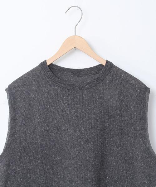 coen（コーエン）の「リネンミックスクルーネックベスト（ベスト・メンズ・ブラック/ベージュ・LARGE/SMALL/MEDIUM）」の5枚目の写真