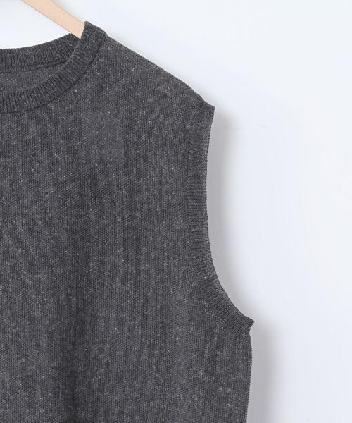 coen（コーエン）の「リネンミックスクルーネックベスト（ベスト・メンズ・ブラック/ベージュ・LARGE/SMALL/MEDIUM）」の6枚目の写真