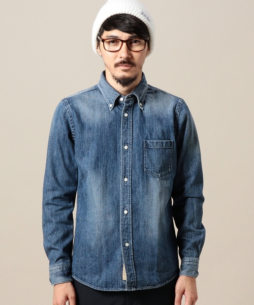 BEAUTY&YOUTH UNITED ARROWS（ビューティーアンドユースユナイテッドアローズ）の「＜SHUTTLE NOTES＞ INDIGO WASH SHT/シャツ ◆（シャツ/ブラウス・メンズ・ダークグレー/ライトブルー・SMALL/MEDIUM/LARGE）」の11枚目の写真