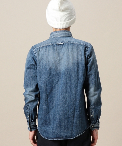 BEAUTY&YOUTH UNITED ARROWS（ビューティーアンドユースユナイテッドアローズ）の「＜SHUTTLE NOTES＞ INDIGO WASH SHT/シャツ ◆（シャツ/ブラウス・メンズ・ダークグレー/ライトブルー・SMALL/MEDIUM/LARGE）」の13枚目の写真