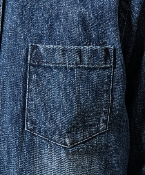 BEAUTY&YOUTH UNITED ARROWS（ビューティーアンドユースユナイテッドアローズ）の「＜SHUTTLE NOTES＞ INDIGO WASH SHT/シャツ ◆（シャツ/ブラウス・メンズ・ダークグレー/ライトブルー・SMALL/MEDIUM/LARGE）」の6枚目の写真
