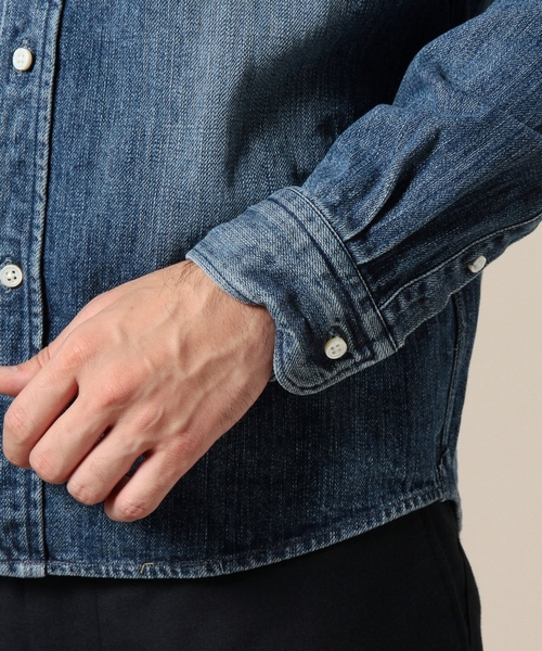 BEAUTY&YOUTH UNITED ARROWS（ビューティーアンドユースユナイテッドアローズ）の「＜SHUTTLE NOTES＞ INDIGO WASH SHT/シャツ ◆（シャツ/ブラウス・メンズ・ダークグレー/ライトブルー・SMALL/MEDIUM/LARGE）」の7枚目の写真