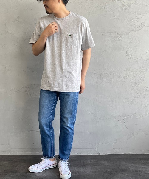 LACOSTE（ラコステ）の「[LACOSTE/ラコステ] ベーシッククルーネックポケットTシャツ（Tシャツ/カットソー・レディース・ネイビー/グレー/ホワイト/ブラック・4/3/5/2）」の7枚目の写真