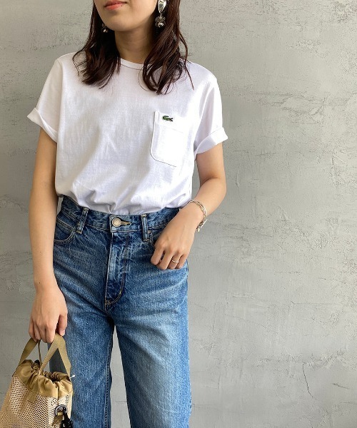 LACOSTE（ラコステ）の「[LACOSTE/ラコステ] ベーシッククルーネックポケットTシャツ（Tシャツ/カットソー・レディース・ネイビー/グレー/ホワイト/ブラック・4/3/5/2）」の11枚目の写真