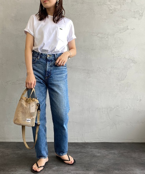 LACOSTE（ラコステ）の「[LACOSTE/ラコステ] ベーシッククルーネックポケットTシャツ（Tシャツ/カットソー・レディース・ネイビー/グレー/ホワイト/ブラック・4/3/5/2）」の12枚目の写真