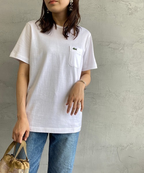 LACOSTE（ラコステ）の「[LACOSTE/ラコステ] ベーシッククルーネックポケットTシャツ（Tシャツ/カットソー・レディース・ネイビー/グレー/ホワイト/ブラック・4/3/5/2）」の15枚目の写真
