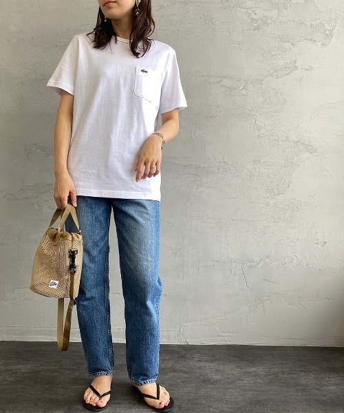 LACOSTE（ラコステ）の「[LACOSTE/ラコステ] ベーシッククルーネックポケットTシャツ（Tシャツ/カットソー・レディース・ネイビー/グレー/ホワイト/ブラック・4/3/5/2）」の16枚目の写真