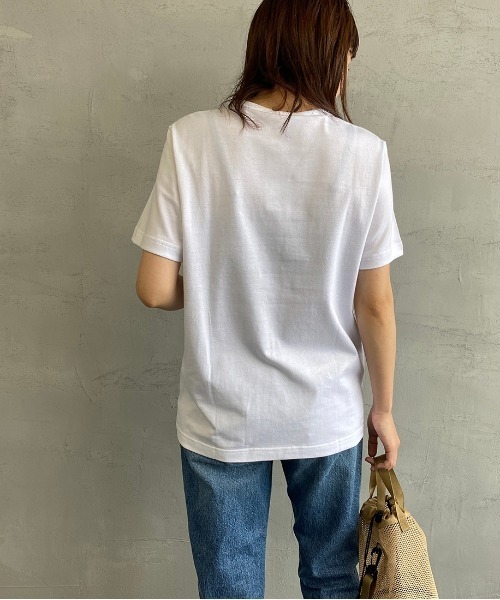 LACOSTE（ラコステ）の「[LACOSTE/ラコステ] ベーシッククルーネックポケットTシャツ（Tシャツ/カットソー・レディース・ネイビー/グレー/ホワイト/ブラック・4/3/5/2）」の18枚目の写真