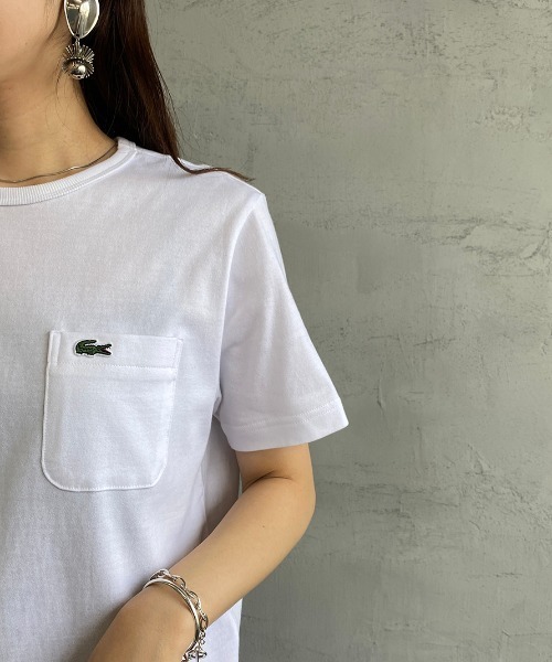 LACOSTE（ラコステ）の「[LACOSTE/ラコステ] ベーシッククルーネックポケットTシャツ（Tシャツ/カットソー・レディース・ネイビー/グレー/ホワイト/ブラック・4/3/5/2）」の19枚目の写真