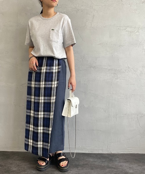LACOSTE（ラコステ）の「[LACOSTE/ラコステ] ベーシッククルーネックポケットTシャツ（Tシャツ/カットソー・レディース・ネイビー/グレー/ホワイト/ブラック・4/3/5/2）」の6枚目の写真
