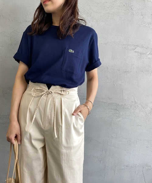★LACOSTE★ポケット コットン Tシャツ セール】ラコステライブ バックプリントポケットTシャツ（T
