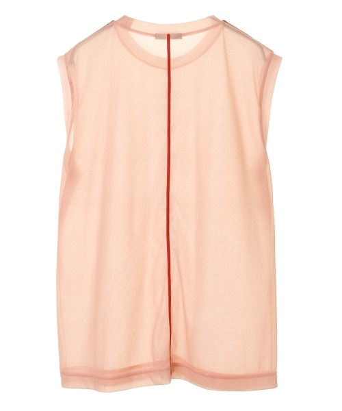 カットソー(半袖/袖なし) CLANE COLOR LINE SHEER NO SLEEVE CLANE（クラネ）の「クラネ CLANE / カラーリネン シアーノースリーブ