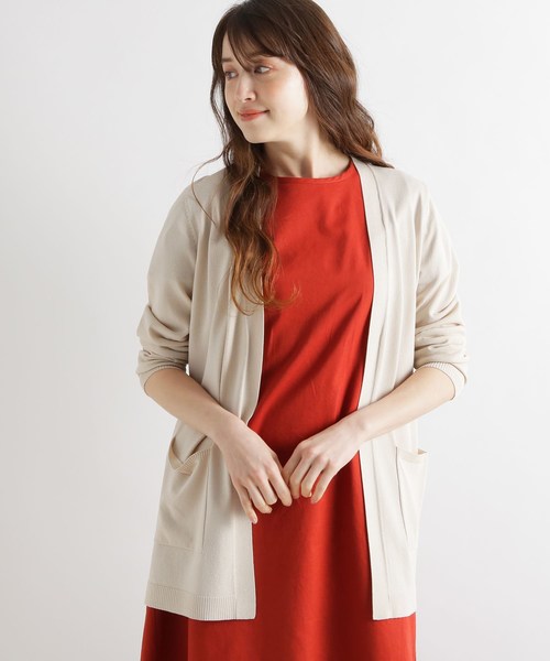 grove(グローブ)の「【UVカット・接触冷感・マシンウォッシュ】オープンフロントカーディガン(カーディガン/ボレロ・レディース・ブラック/ベージュ/ブルー/ナチュラル・02/03)」の4枚目の写真