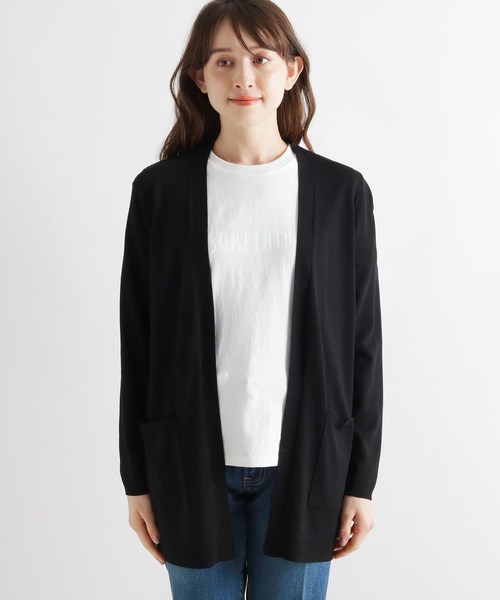 grove(グローブ)の「【UVカット・接触冷感・マシンウォッシュ】オープンフロントカーディガン(カーディガン/ボレロ・レディース・ブラック/ベージュ/ブルー/ナチュラル・02/03)」の5枚目の写真