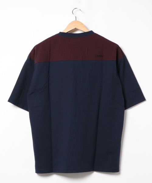 LOWRYS FARM（ローリーズファーム）の「ＧＥＲＲＹキリカエＳ／Ｓ　889670（Tシャツ/カットソー・メンズ・ネイビー/オフホワイト/グリーン・MEDIUM/LARGE）」の5枚目の写真